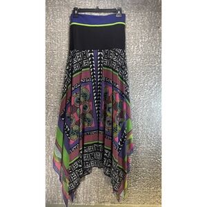 Sunflair‎ Women's Flowy Multicolor Swim Cover Up/ Foldover Skirt Medium READ
